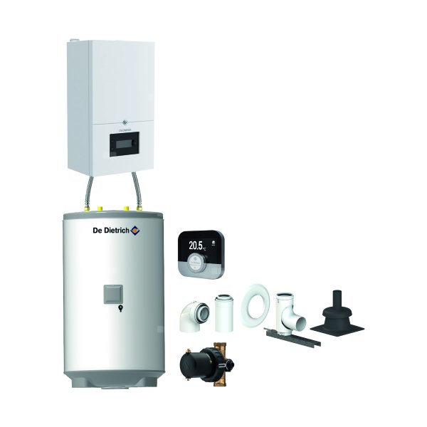 Pakiet - Kocioł gazowy jednofunkcyjny DE DIETRICH MCR4 19 kondensacyjny wiszący 2.5 - 20.7 kW + RegulatorSMART TC + Zestaw powietrzno-spalinowy szachtowyBazowy PP/Alu fi 60/100 na fi 60 + Zasobnik c.w.uAQUAvie125 + Filtr magnetyczny XS90