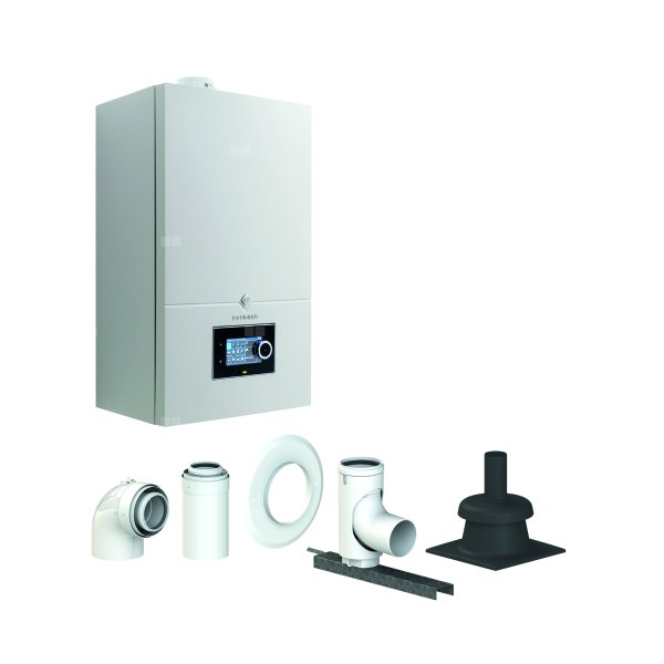 Pakiet - Kocioł gazowy jednofunkcyjny DE DIETRICH Virtuens Smart 15 kondensacyjny wiszący 2.6 - 16.3 kW + Zestaw powietrzno-spalinowy szachtowyBazowy PP/Alu fi 60/100 na fi 80