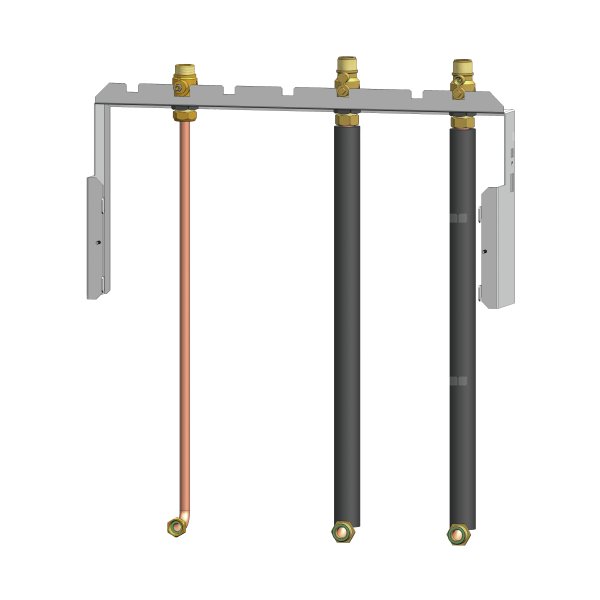 Rama montażowa z kompletem zaworów wyjście centralne