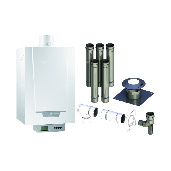 Pakiet - Kocioł gazowy jednofunkcyjny DE DIETRICH MCR3 Evo 24T kondensacyjny wiszący 6.1 - 24.8 kW+ Zestaw powietrzno-spalinowy