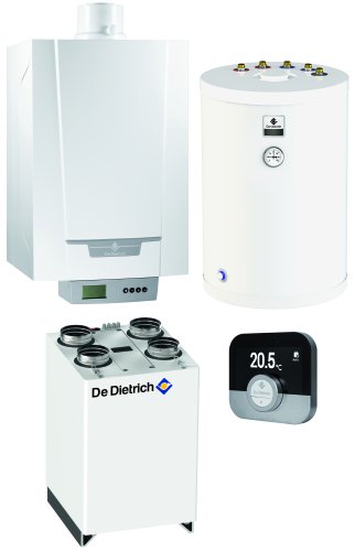 Pakiet - Kocioł gazowy jednofunkcyjny DE DIETRICH MCR3 Evo 24T kondensacyjny wiszący 6.1 - 24.8 kW + RegulatorSMART TC + RekuperatorRecovens V400 + Zasobnik c.w.uSRK100MG
