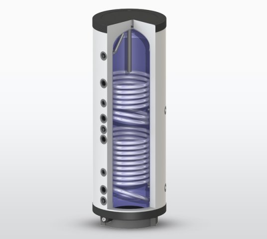 Wymiennik pionowy WGJ-S DUO skay z dwiema niezależnymi wężownicami spiralnymi w izol. 100 mm, 1000 l