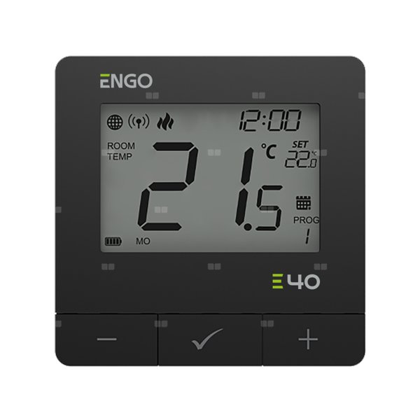 Programowany, Internetowy, natynkowy regulator temperatury ZigBee/868MHz, bateryjny, czarny