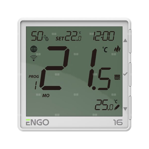 Bezprzewodowy Internetowy, podtynkowy regulator temperatury Wi-Fi z przekaźnikiem 16A, 230V, biały