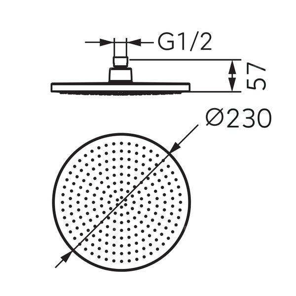 NOSTRIS deszczownica okrągła 230 mm, czarna