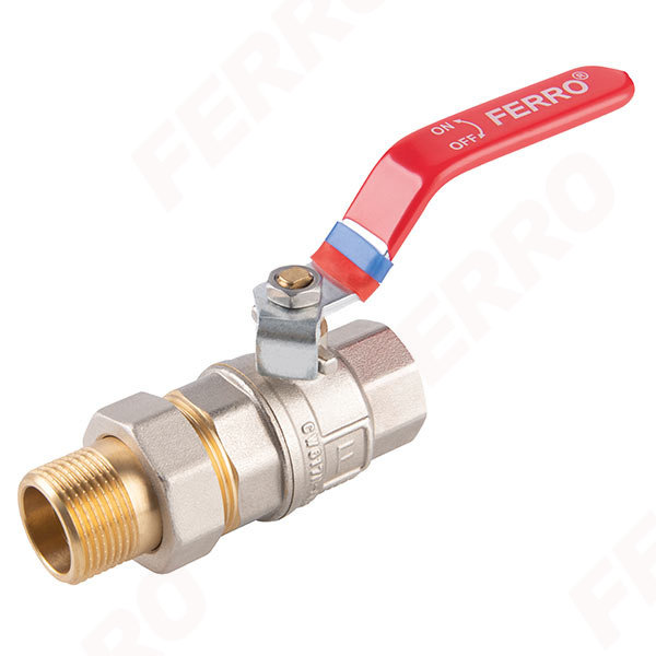Zawór kulowy FERRO F-Power ze śrubunkiem 1 1/4'' GZ x GW, uchwyt: dźwignia