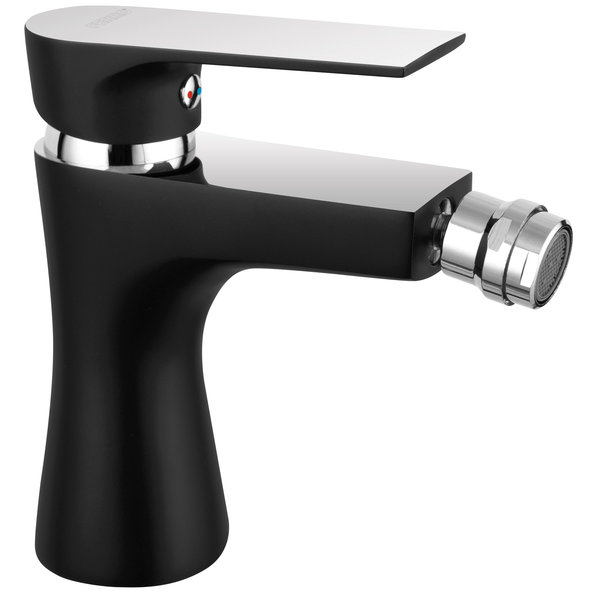 Bateria bidetowa FERRO ALGEO SQUARE, kolor czarny/chrom