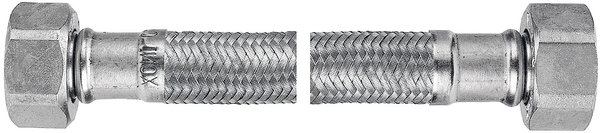 Wąż przyłączeniowy elastyczny FERRO z oplotem (stal), GW x GW, 1/2'' x 1/2'', długość 50 mm, z uszczelką