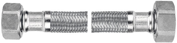 Wąż przyłączeniowy elastyczny FERRO z oplotem (stal), GW x GW, 3/4'' x 3/4'', długość 30 mm