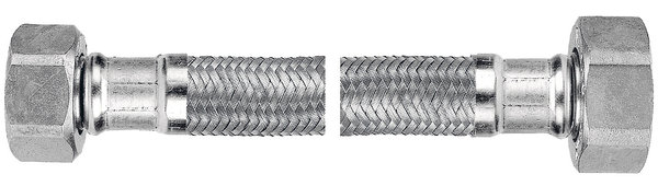 Wąż przyłączeniowy elastyczny FERRO z oplotem (stal), GW x GW, 3/8'' x 3/8'', długość 60 mm