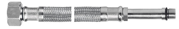 Wąż bateryjny w oplocie stalowym L-70 M10 x 1/2 długi
