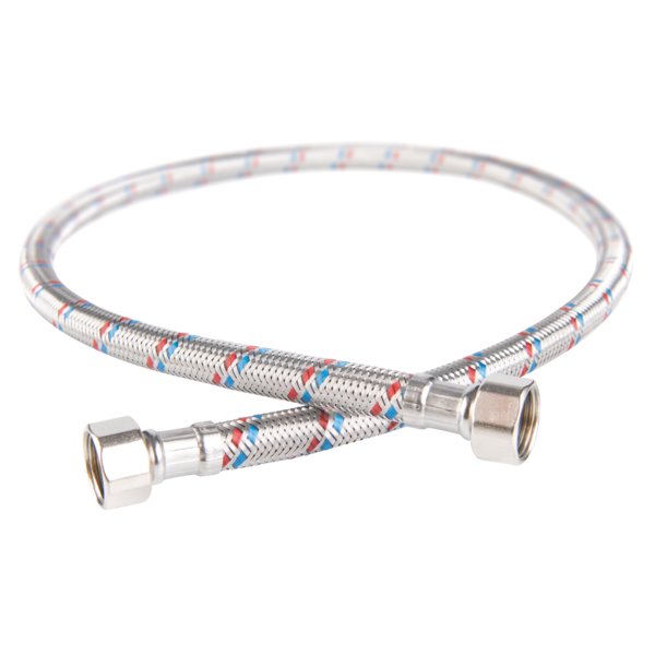 Wąż przyłączeniowy elastyczny FERRO z oplotem (stal), GW x GW, 3/8'' x 3/8'', długość 20 mm