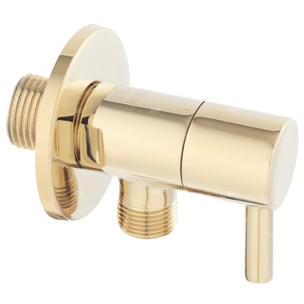 Zawór wodny FERRO ROTONDO, jasny złoty GZ 1/2'' x GZ 1/2''