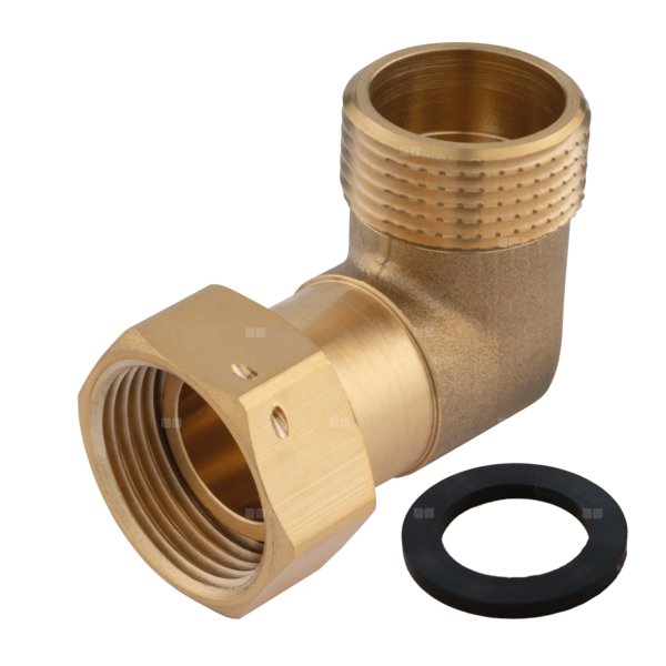 Półśrubunek kątowy z uszczelnieniem płaskim, nakrętno-wkrętny  1x1