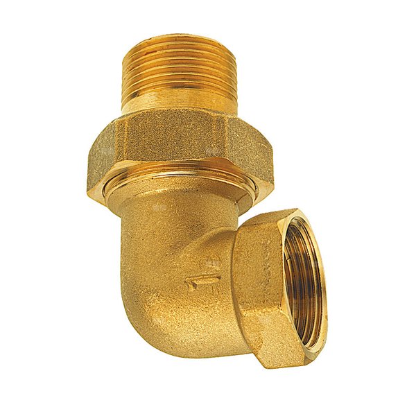 Śrubunek kątowy 90' FERRO, mosiądz (żółty), 5/4'' (GW x GZ)