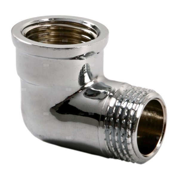 Kolano 90' FERRO, mosiądz (chrom), 3/4'' (GW x GZ)