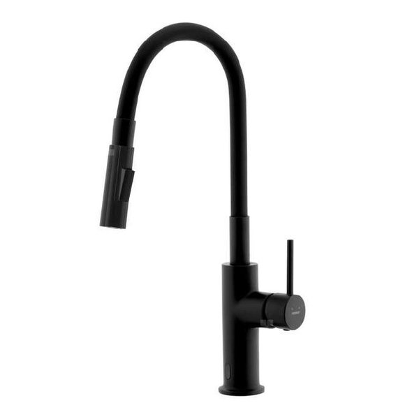 DISTANZA bateria zlewozmywakowa z sensorem, elastyczną wylewką, czarna