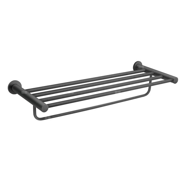 SMILE wieszak na ręcznik z półką, gun metal