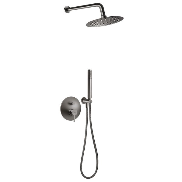 CIRICULUS zestaw natryskowy z baterią natryskową podtynkową 2F, gun metal