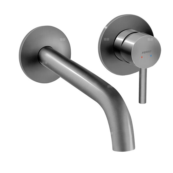CIRICULUS bateria umywalkowa podtynowa, gun metal