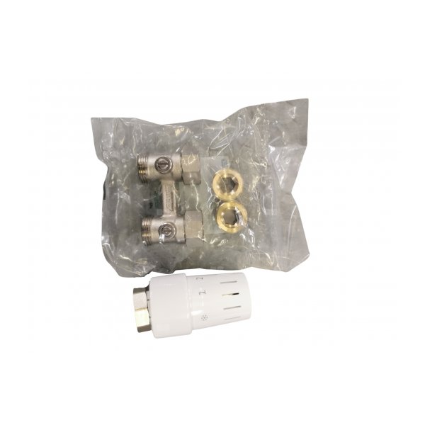 SET INSTALACYJNY (GŁOWICA TER. TC – S4 M30X1,5, DWURUROWY BLOK KURKÓW PROSTY MD1/50, NYPLE 1/2" x 3/4", KOMPLET ZŁĄCZA A3 - 16