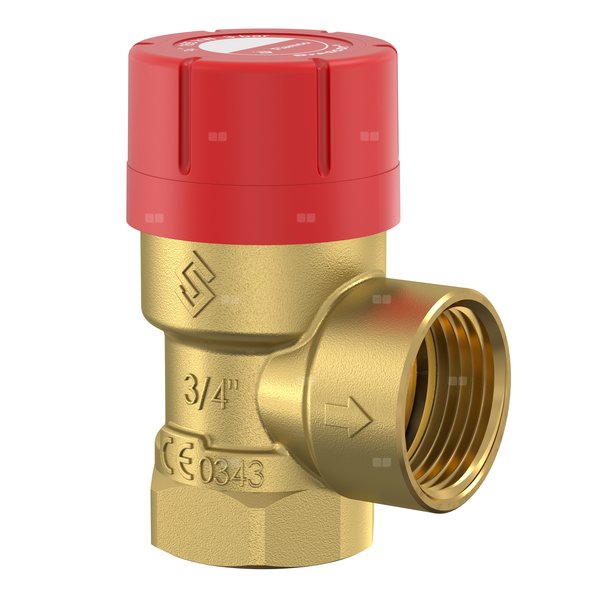 Zawór przelewowy kątowy (90') FLAMCO MEIBES Prescor mosiądz PN 16, 1.5 bar GW cylindryczny bspt-rp 3/4''