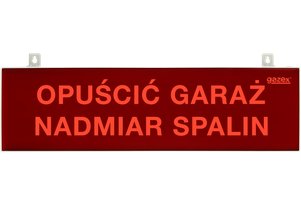 24V, tablica ostrzegawacza pulsująca LED, dwustronna, syrenka UWAGA! NADMIAR SPALIN
