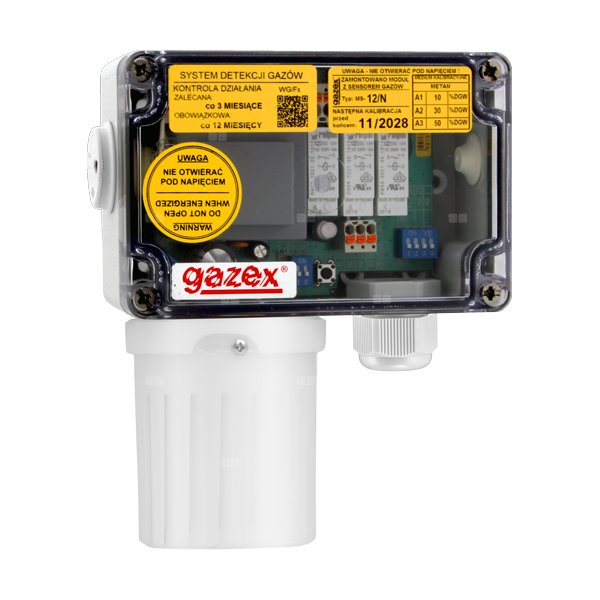 Detektor CO2, 0,5/1,5/2 %v/v, zalecany zakres temperatur 0-45 st.C, sensor IR, syrenka, zasil. 230V~