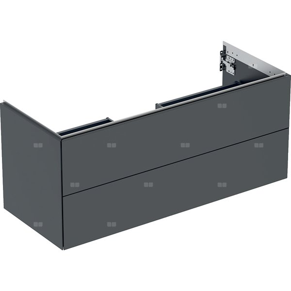 Szafka pod umywalkę Geberit ONE, z dwoma szufladami: Szerokość umywalki=120cm, Czarny, Lakierowany matowy