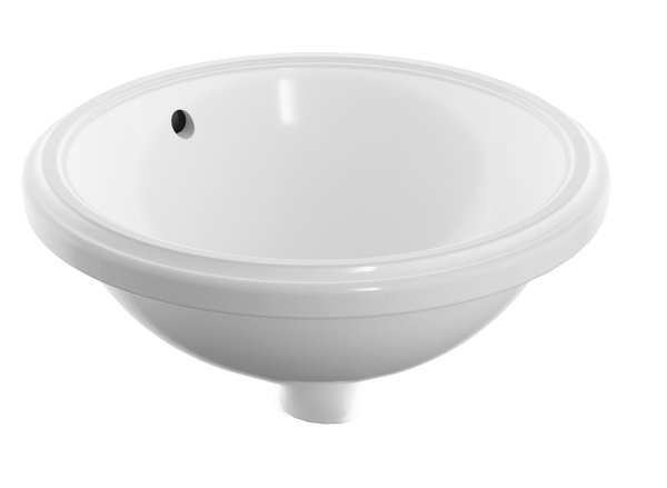 Umywalka GEBERIT Variform okrągła, biała / KeraTect, 330mm, bez otworu na baterię, z odpływem przelewowym, bez półki