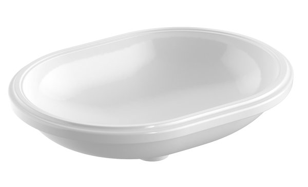 Umywalka GEBERIT Variform eliptyczna, biała, 625mm, bez otworu na baterię, bez odpływu przelewowego, bez półki