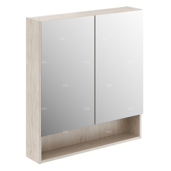 Geberit Selnova Square Szafka z lustrem, B78.8cm, H85cm, T17.5cm, z dwojgiem drzwi, orzech włoski hickory jasny