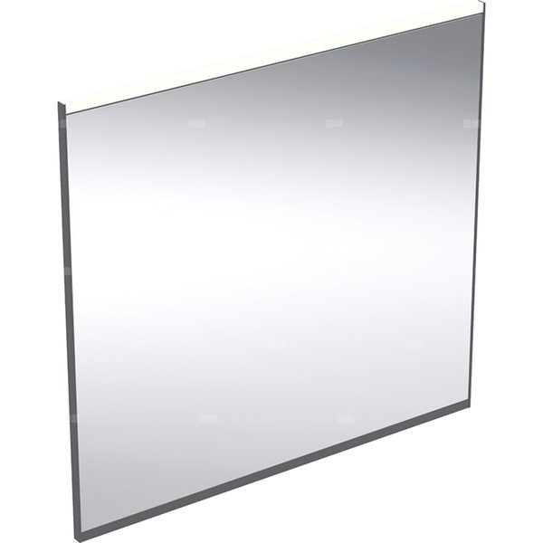Geberit Option Plus Square Podświetlane lustro, B75cm, H70cm, T3.2cm, z bezpośrednim i pośrednim oświetleniem, czarny mat, Aluminium anodyzowane