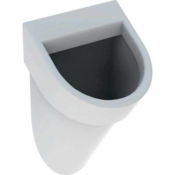 Pisuar Geberit Flow, dopływ z tyłu, odpływ do tyłu: T=33cm, Odpływ=Do tyłu, Dopływ=Z tyłu, Biały