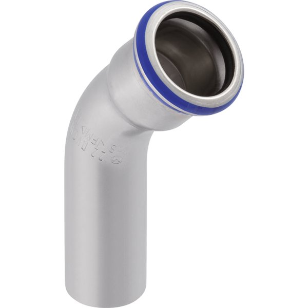 Kolano 45' GEBERIT Mapress Edelstahl jednokielichowe, stal nierdzewna, 12 mm, DN 10 x 12 mm x DN 10 (końcówka wciskowa x mufa zaprasowywana) z uszczelką