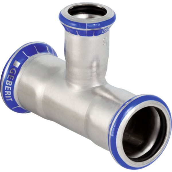 Trójnik GEBERIT Mapress Edelstahl redukcja stal nierdzewna 76.1 mm x 35 mm x 76.1 mm MZ