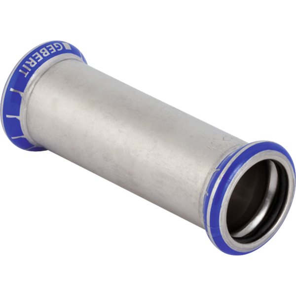 Mufa GEBERIT Mapress Edelstahl przesuwna, stal nierdzewna, 108 mm, DN 100 x 108 mm x DN 100 (mufa zaprasowywana x mufa zaprasowywana), (głębokość: 75 mm) z uszczelką