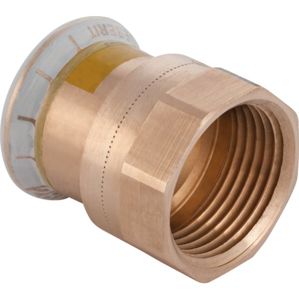 Złączka GEBERIT Mapress Kupfer Gas przejściowa z gwintem wewn. do gazu, Cu, 1/2'' x 15 mm (GW x mufa zaprasowywana), (głębokość: 2.5 mm) z uszczelką