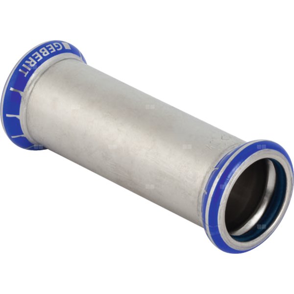 Mufa GEBERIT Mapress Edelstahl FKM przesuwna, stal nierdzewna, 76.1 mm, DN 65 x 76.1 mm x DN 65 (mufa zaprasowywana x mufa zaprasowywana), (głębokość: 55 mm) z uszczelką