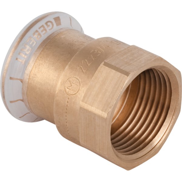 Złączka przejściowa GEBERIT Mapress Kupfer, Cu, 3/4'' x 15 mm (GW x mufa zaprasowywana), (głębokość: 2 mm) z uszczelką
