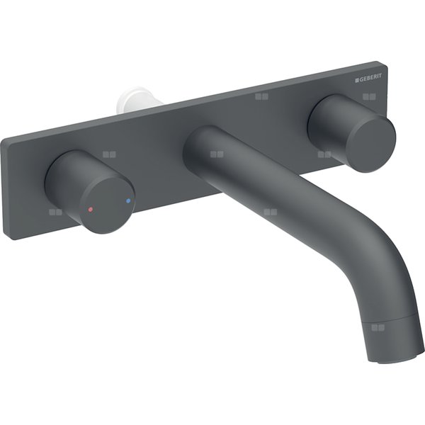 Korpus baterii do baterii umywalkowej Geberit ONE, kształt okrągły, montaż naścienny: Czarny mat / Z powłoką easy-to-clean, L=16cm