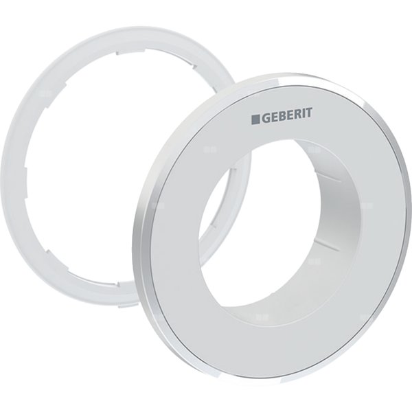 Rozetka Geberit do zdalnego uruchamiania spłukiwania typ 10, okrągły, przycisk podtynkowy: Chrom matowy / Z powłoką easy-to-clean