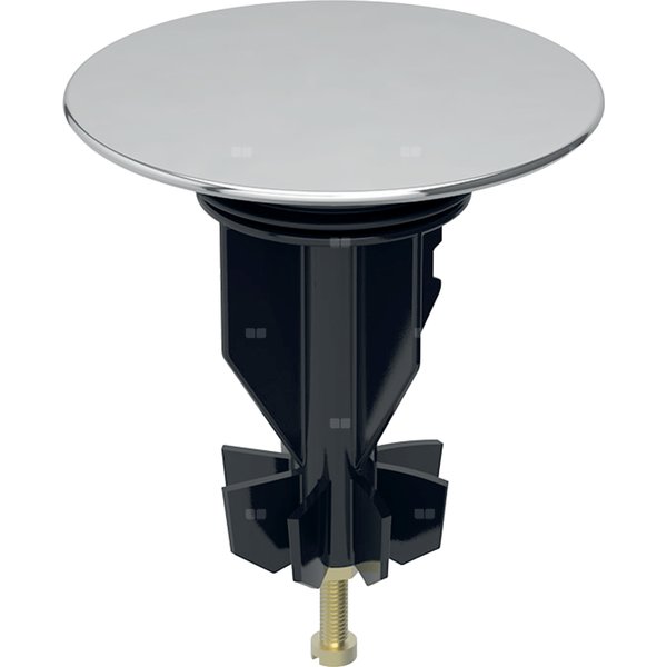 Pokrywa odpływu Geberit do zestawu odpływowo-przelewowego do umywalki Geberit, model oszczędzający przestrzeń, uruchamiany za pomocą dźwigni: Materiał=Tworzywo sztuczne, Chrom błyszczący