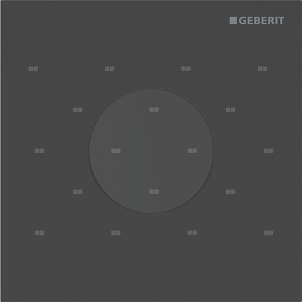 Elektroniczny zawór spłukujący Geberit do pisuaru, zasilanie bateryjne, Typ 40, stal nierdzewna czarny mat, okrągły