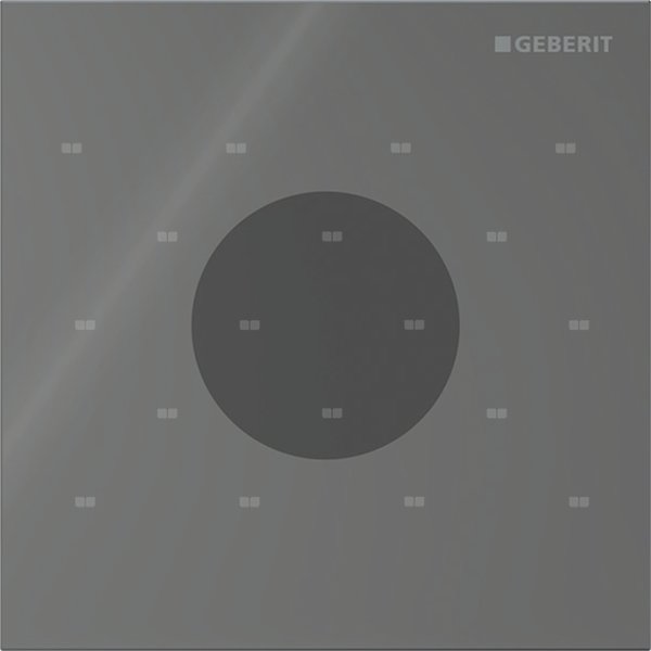 Elektroniczny zawór spłukujący Geberit do pisuaru, zasilanie bateryjne, Typ 40, szkło lava, okrągły