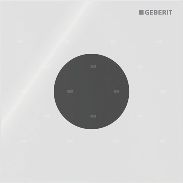 Elektroniczny zawór spłukujący Geberit do pisuaru, zasilanie bateryjne, Typ 40, szkło białe, okrągły