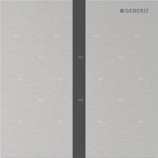 Elektroniczny zawór spłukujący Geberit do pisuaru, zasilanie bateryjne, Typ 40, stal nierdzewna, prostokątny