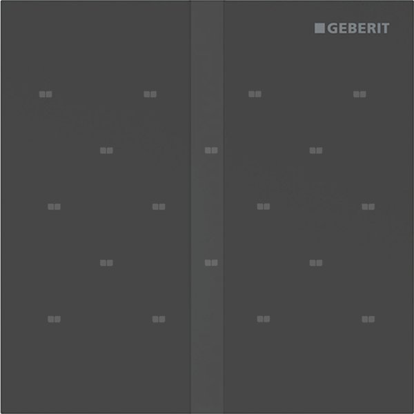 Elektroniczny zawór spłukujący Geberit do pisuaru, zasilanie bateryjne, Typ 40, stal nierdzewna czarny mat, prostokątny