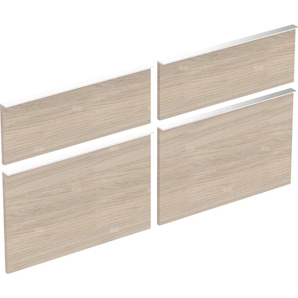 Zestaw frontów szuflad do szafki pod umywalkę podwójną GEBERIT iCon, kol. dąb melamina, struktura drewna szer.1200 mm