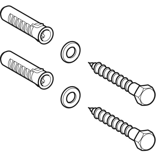 Elementy mocujące Geberit do ścianki międzypisuarowej z tworzywa sztucznego